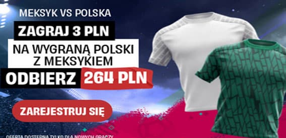 Promocja PZBUK na mecz Polska – Meksyk: 264 zł za wygraną Polaków