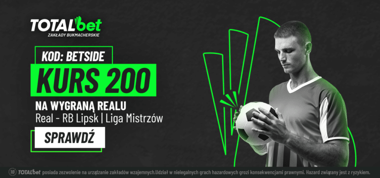 Real Madryt – Lipsk: kurs 200.00 w Totalbet (06.03)