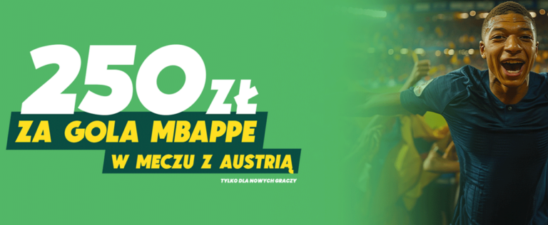 250 zł freebet za gola Mbappe w meczu Austria – Francja w Betfan