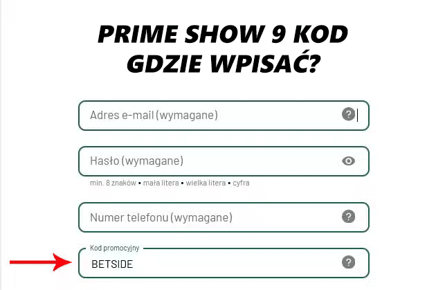 prime kod wpisanie