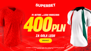 Aktobe - Legia 400 zł od Superbet (17.07)