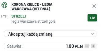 korona legia kupon totalbet