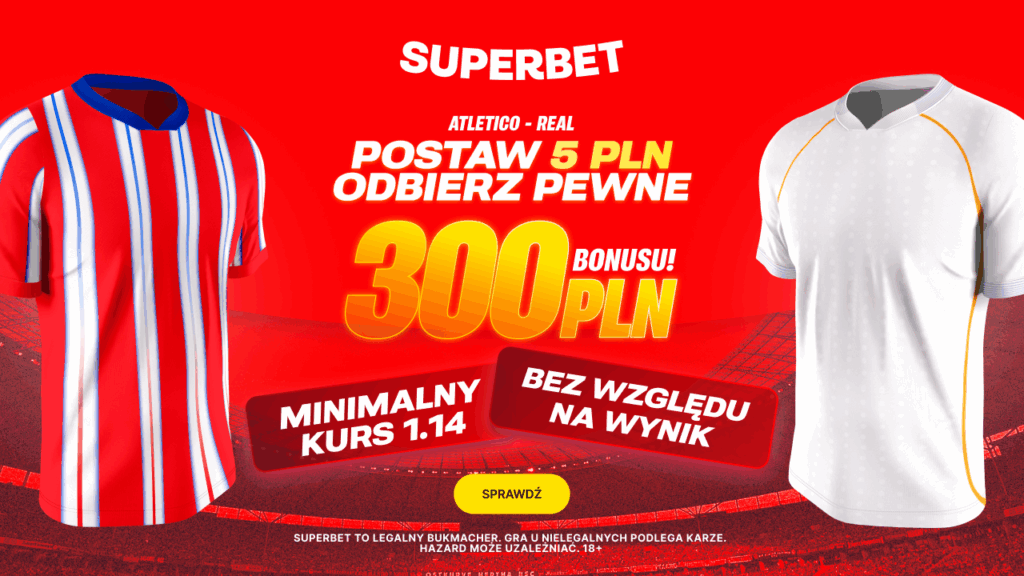 Atletico - Real 300 zł w Superbet (27.09)