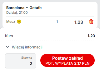 barcelona getafe kupon sb