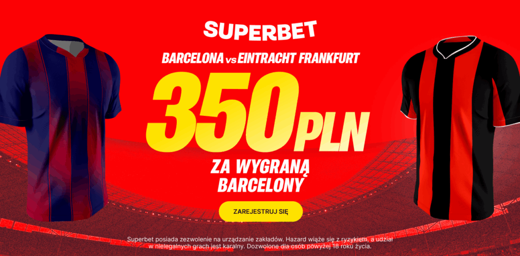 Barcelona - Eintracht 350 zł w Superbet (09.12)