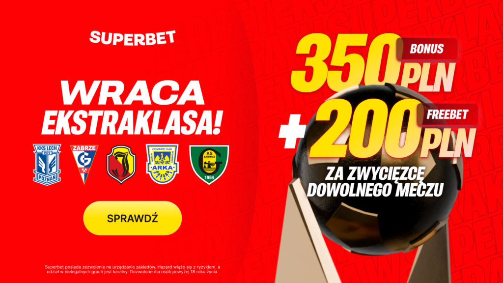 350 zł od Superbet 19. kolejka Ekstraklasy
