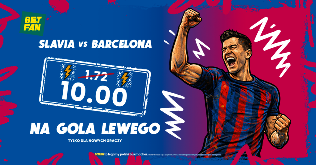 176 zł za gola Lewandowskiego ze Slavią od Betfan (21.01)