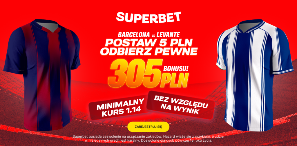Levante - Barcelona 305 zł od Superbet (22.02)