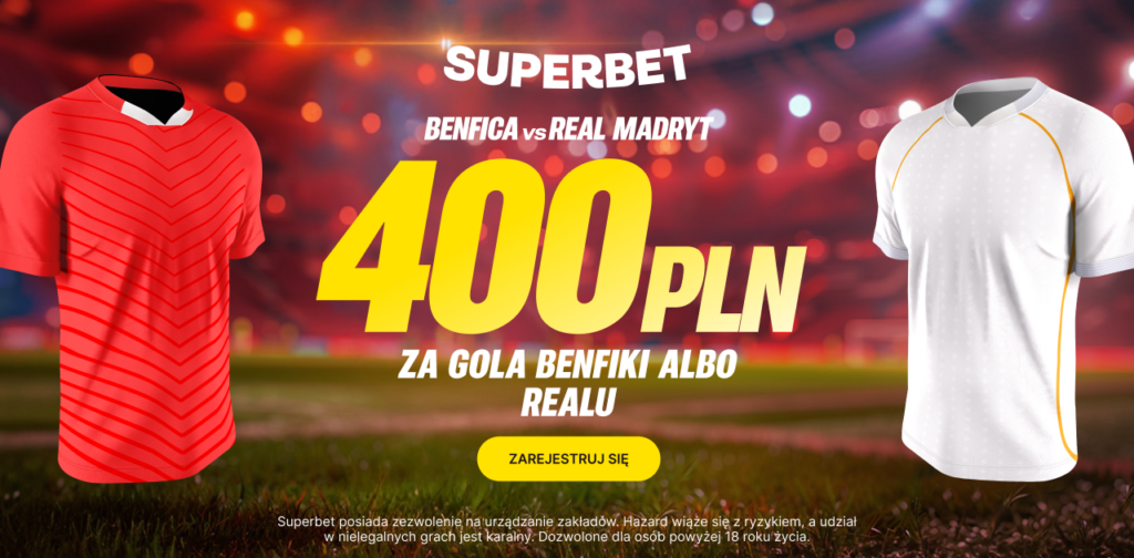 Benfica - Real 400 zł w Superbet (17.02)