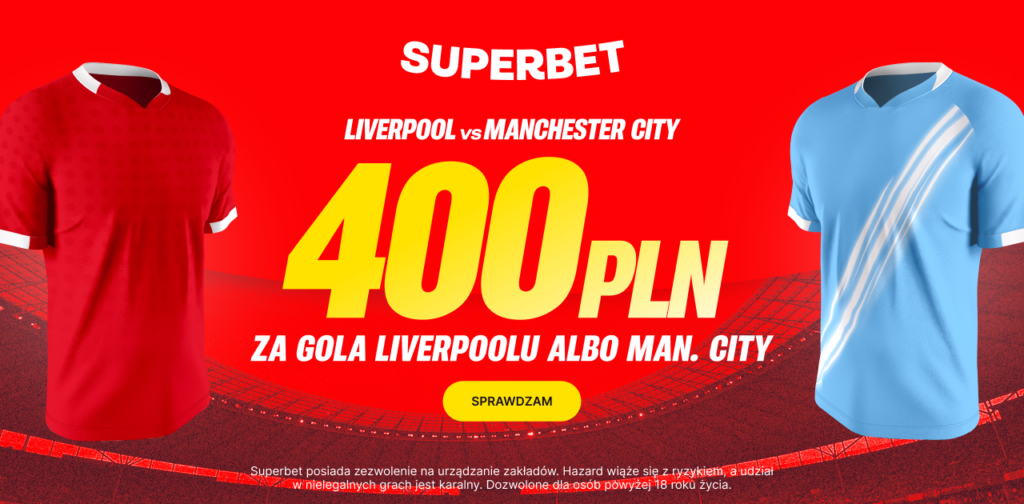 Liverpool - Manchester City 400 zł w Superbet (08.02)