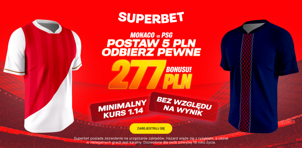 Monaco - PSG 277 zł od Superbet (17.02)