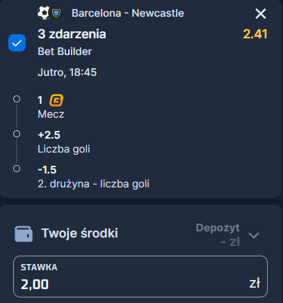 newcastle barca betbuilder