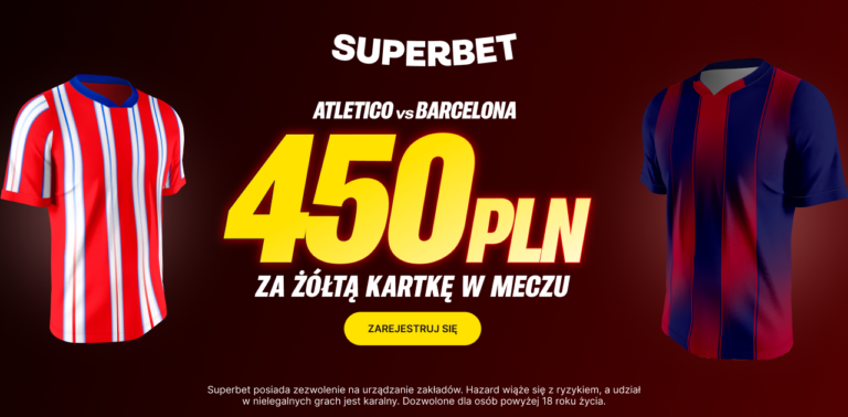 Atletico – Barcelona: 450 zł za kartkę w meczu (14.04)