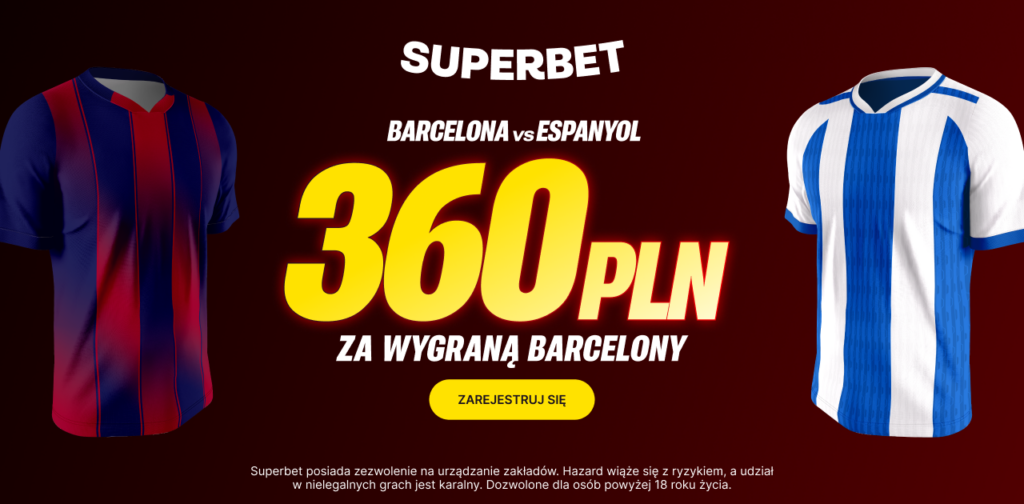 Barcelona - Espanyol 360 zł w Superbet (11.04)