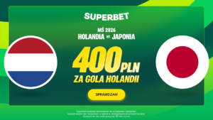 Holandia – Japonia: Superbet 400 zł za gola Holandii (14.06)