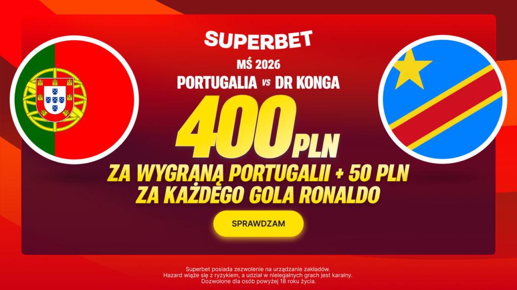 Portugalia - DR Konga 400 zł w Superbet (17.06)