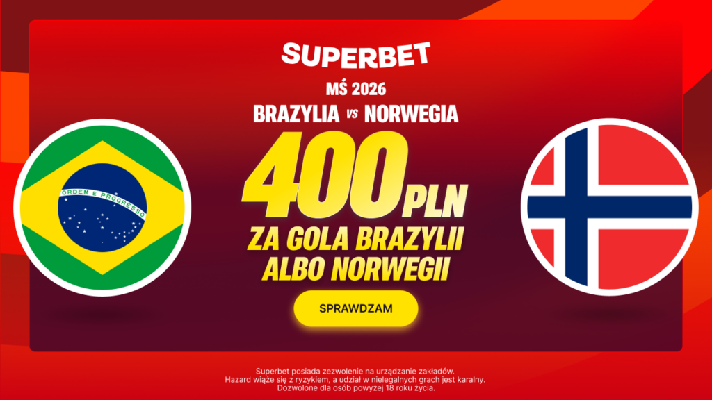 Brazylia - Norwegia 400 zł w Superbet (05.07)