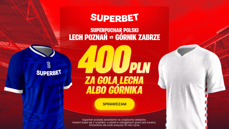 Lech – Górnik: 400 zł w Superbet za gola (16.07)