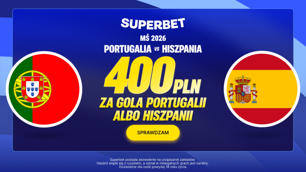 Portugalia - Hiszpania 400 zł w Superbet (06.07)