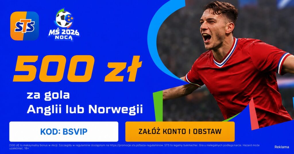 Norwegia - Anglia 500 zł w STS (11.07)