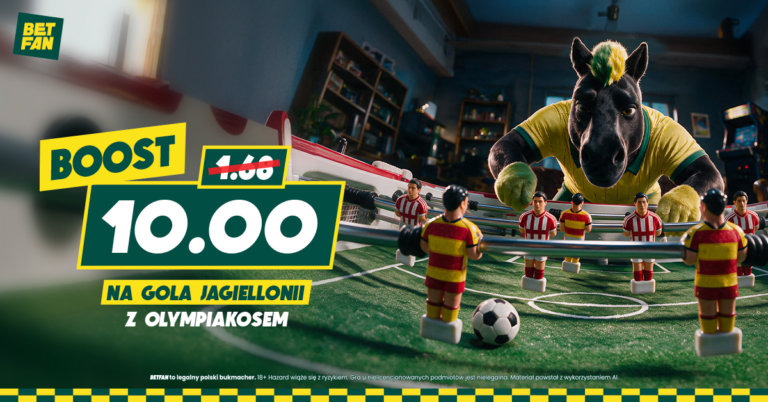 Olympiakos – Jagiellonia: promocja BETFAN kurs 10.0 za gola Jagi (16.09.26)