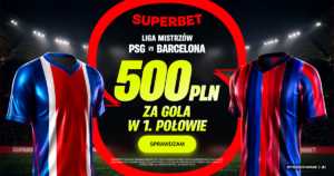 PSG - Barcelona 500 zł w Superbet (20.10)